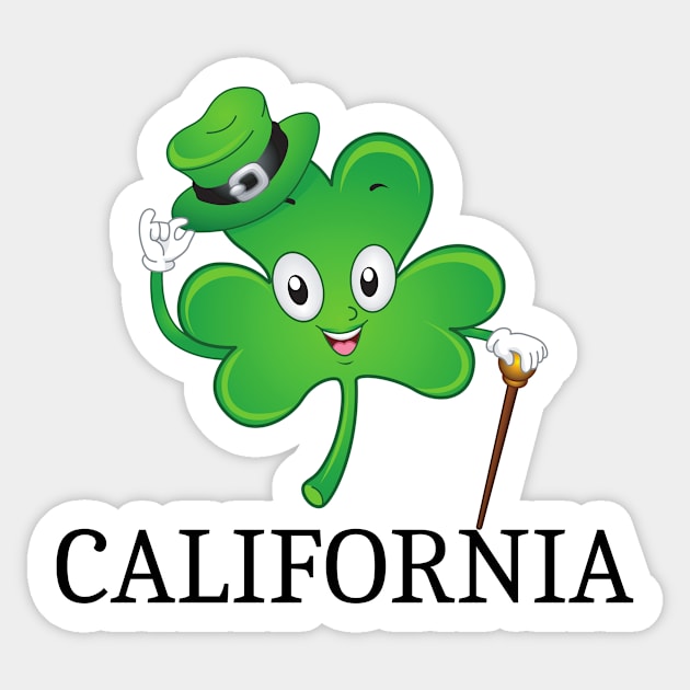 St Patrick's  Irish Shamrock CALIFORNIA, Irish Gift for Wife Sticker by yassinebd